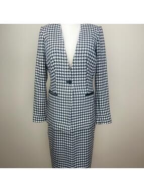 Calvin Klein houndstooth skirt suit set